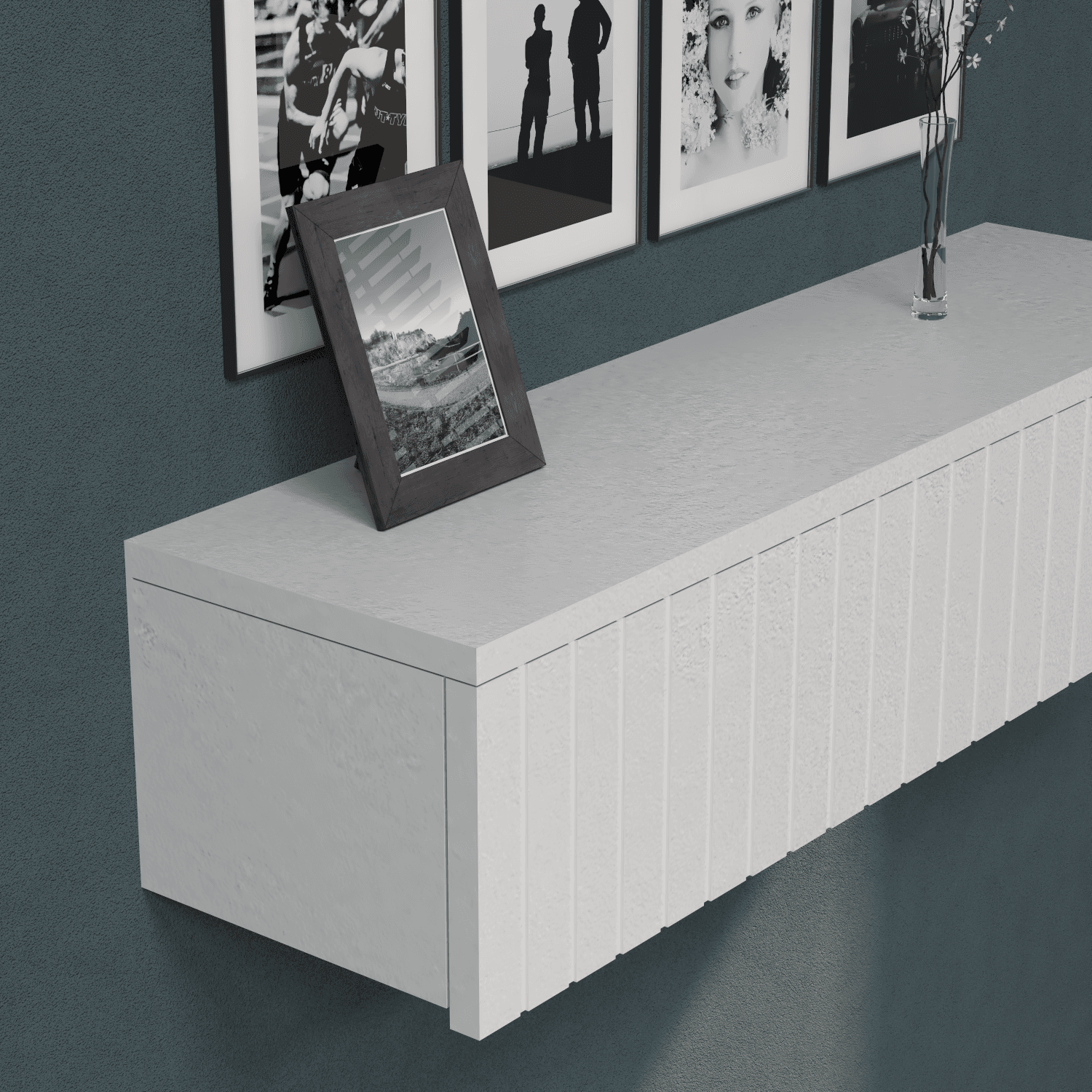 Modern Çizgili Dresuar. Duvara Monte Makyaj Masası,%100 MDF - 2