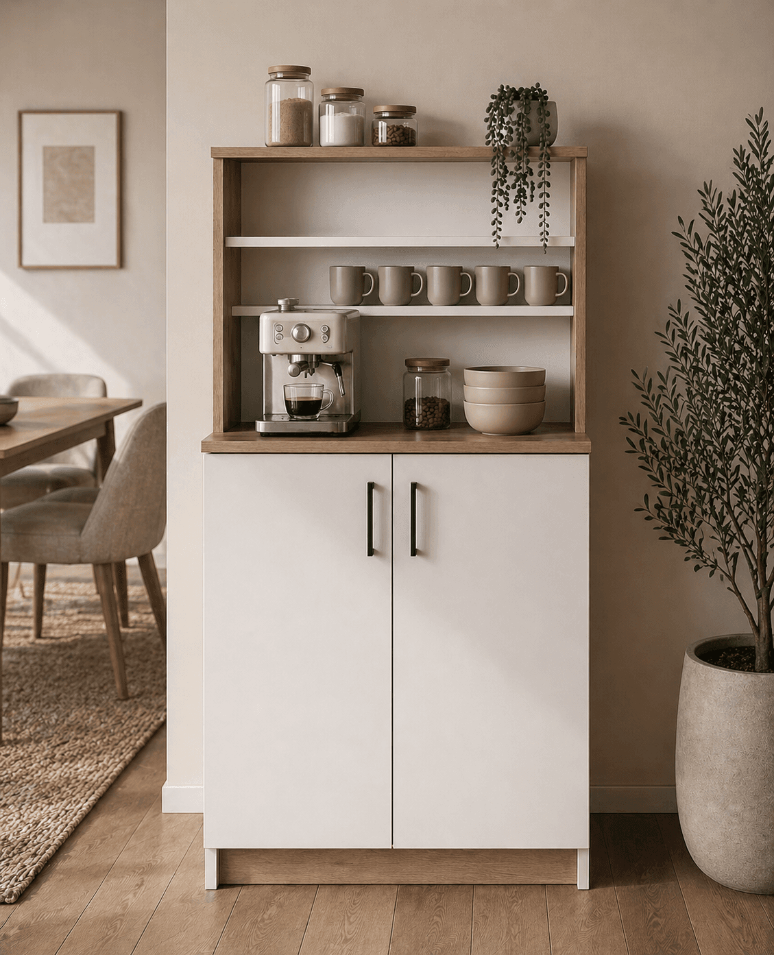 %100 MDF Mutfak Dolabı Kahve Köşesi Kiler