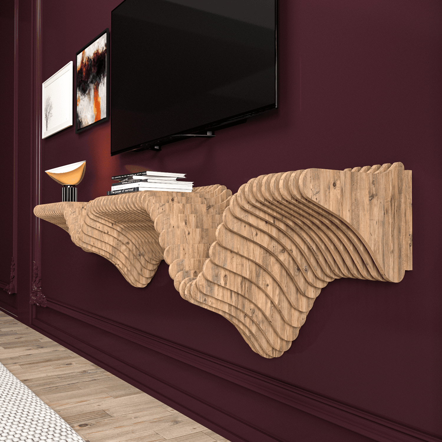 Parametrik Duvar Rafı 120 cm uzunluk 25cm derinlik, PS-18-120 - 2