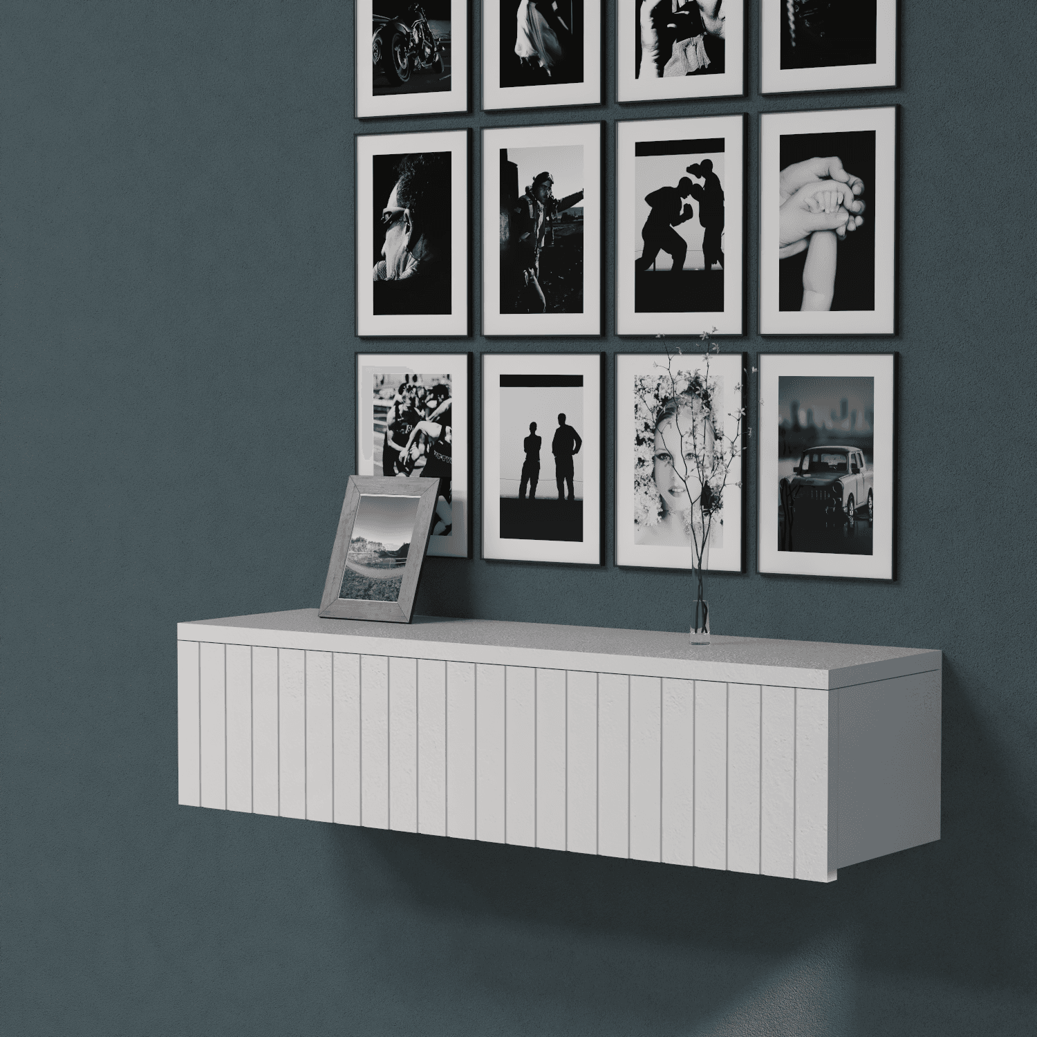 Konsol  Çekmeceli | Dresuar | Duvara Monte MDF  | Makyaj Masası 55c-80-90m uzunluk