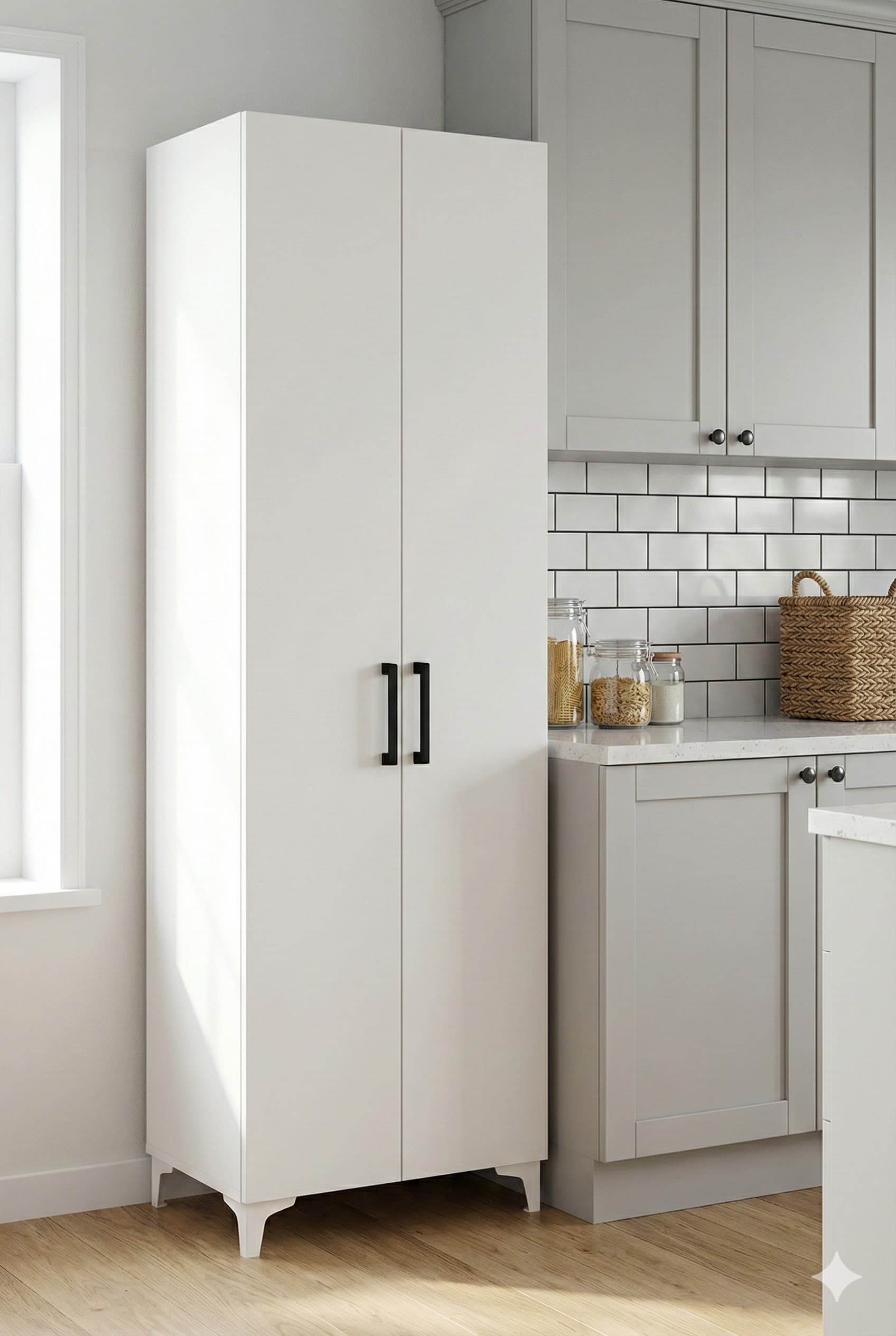 SC-001 Kiler Dolabı (160×50×30 cm) %100 MDF– Çok Amaçlı Mutfak, Banyo ve Çamaşır Odası Dolabı - 2