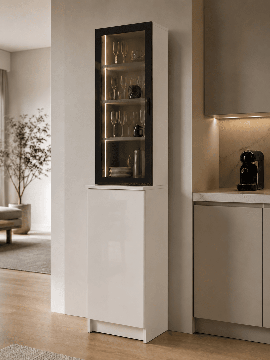 G-02 Alüminyum Cam kapaklı Vitrin, Sergileme Ünitesi, Depolama Alanı %100 MDF